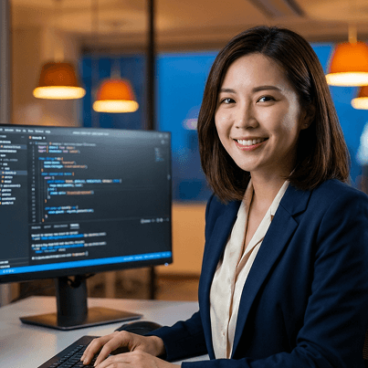 Professional woman working at desk